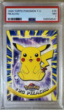 Pokemon 1999 TOPPS TV PIKACHU #25 PSA NM 7 - Image 1