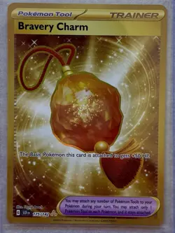 2024 POKEMON SCR EN-STELLAR CROWN 175 BRAVERY CHARM HYPER RARE PSA 10 QUALITY - Image 1