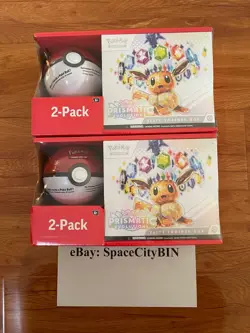 Pokemon TCG Prismatic Evolutions Elite Trainer Box ETB POKEBALL SEALED - LOT 2 - Image 1