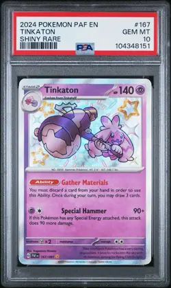 🔥💎 POKEMON 2023 TINKATON 167/091 PALDEAN FATES SHINY RARE PSA 10 LOW POP - Image 1