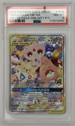PSA 8 - Togepi & Cleffa & Igglybuff GX Tag Team - Pokemon Sun & Moon - 143a/236 - Image 1