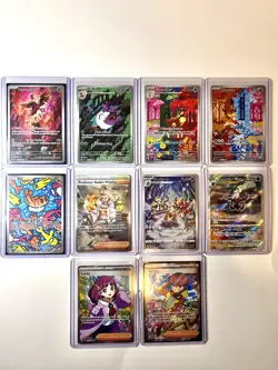 Pokemon collection full art lot of 10, ENG/JPN in NM condition. - Image 1