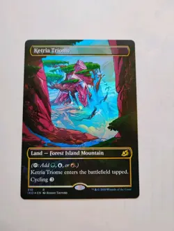 Ketria Triome (Showcase) Ikoria: Lair of Behemoths Foil HP/ DMG Sleeve Playable - Image 1