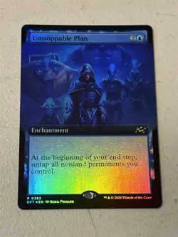 mtg borderless foil Unstoppable Plan, Aetherdrift, unplayed - Image 1