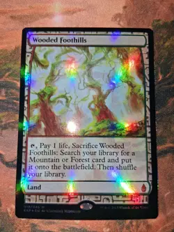 MTG Wooded Foothills Foil Zendikar Expiditions NM - Image 1