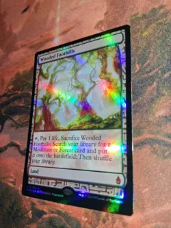 MTG Wooded Foothills Foil Zendikar Expiditions NM - Image 2