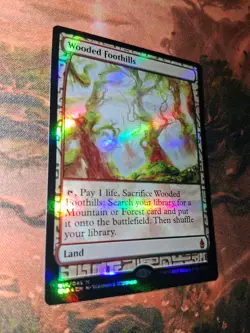 MTG Wooded Foothills Foil Zendikar Expiditions NM - Image 3