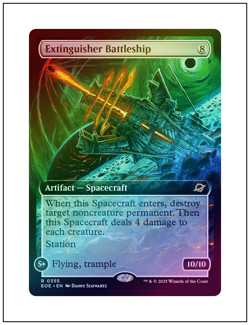 1x Extinguisher Battleship, Foil, Extended Art, Edge of Eternities, Magic MTG NM - Image 1