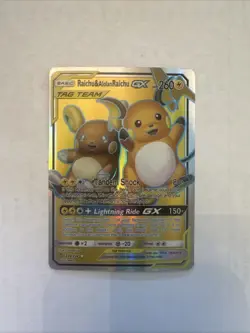 Pokemon TCG Raichu Alolan Raichu Tag Team GX Unified Minds Holo - Image 1