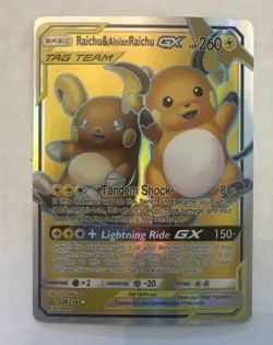 Pokemon TCG Raichu Alolan Raichu Tag Team GX Unified Minds Holo - Image 2