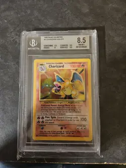 1999 Pokemon Charizard Holo Base Set Unlimited Edition 4/102, BGS 8.5 - Image 1