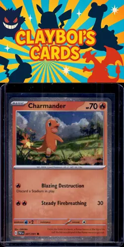 Charmander SV: Scarlet & Violet Promo Cards Pokemon 007/091 Cosmos Holo NM+ - Image 1