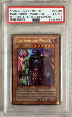 2006 Yugioh Dark Eradicator Warlock SD6-EN001 PSA 6 1st Edition Ultra Rare - Image 1