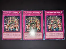 3 x Amazoness Archers - GLD3-EN046 - Yugioh - Playset Limited Edition Near Mint - Image 2
