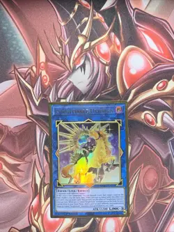 Yugioh Knightmare Unicorn MGED-EN034 Gold Rare Alt Art 1st Edition - Image 1