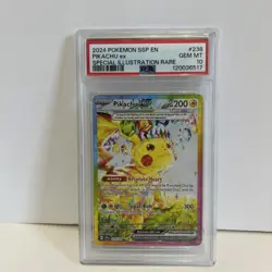 2024 POKEMON SSP EN-SURGING SPARKS SPECIAL ILLUSTRATION RARE PIKACHU EX PSA 10 - Image 1