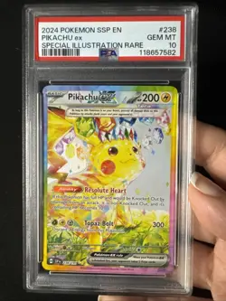 2024 POKEMON SSP EN-SURGING SPARKS SPECIAL ILLUSTRATION RARE PIKACHU EX PSA 10 - Image 3