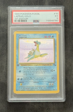 Pokemon Card - Fossil 10/62 - LAPRAS (holo-foil) **1st Edition** PSA 5 - Image 1