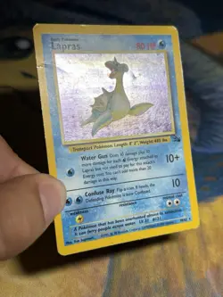 Lapras 10/62 Holo Rare Fossil Pokemon Card Vintage Set MP - Image 4