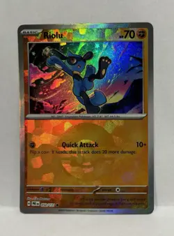 Pokemon TCG Riolu Master Ball Pattern Holo Card 050/131 Prismatic Evolutions! - Image 1