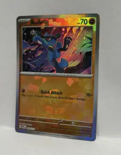 Pokemon TCG Riolu Master Ball Pattern Holo Card 050/131 Prismatic Evolutions! - Image 3