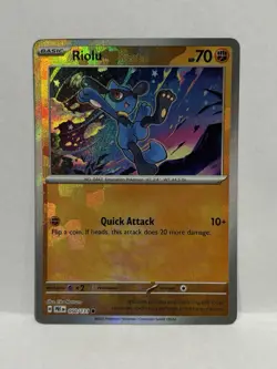Pokemon TCG Riolu Master Ball Pattern Holo Card 050/131 Prismatic Evolutions! - Image 4