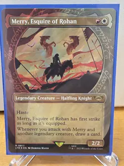 Merry, Esquire of Rohan #817 Showcase Surge Foil Lord of The Rings MTG - Image 1