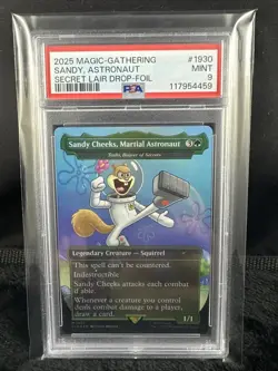 2025 MTG SECRET LAIR DROP FOIL #1930 SANDY CHEEKS, MARTIAL ASTRONAUT PSA 9 - Image 1