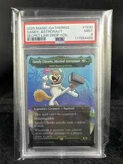 2025 MTG SECRET LAIR DROP FOIL #1930 SANDY CHEEKS, MARTIAL ASTRONAUT PSA 9 - Image 1