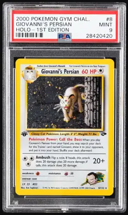 PSA 10 GIOVANNI'S PERSIAN 8 2000 POKEMON GYM CHALLENGE | HOLO-1ST EDITION - Image 1