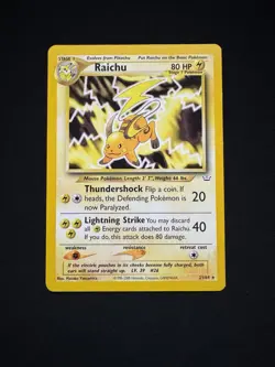 Pokemon TCG Raichu #21 Neo Revelation Unlimited Rare LP - Image 1