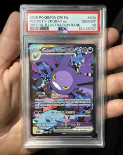 Pokemon TCG Team Rockets Crobat EX Sir 234/182 Destined Rivals PSA 10 Gem Mint - Image 1