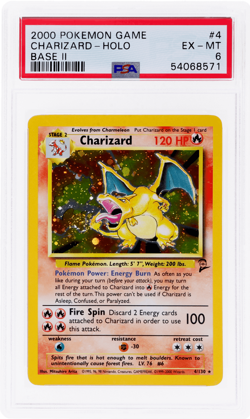 2000 Pokemon Base Set 2 Charizard Holo #4 PSA 6 - Image 1