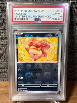 PSA 10 GOLDEEN 118/165 MASTER BALL Reverse Holo Pokemon 151 GEM MINT #118 SV2a - Image 1