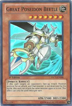 Great Poseidon Beetle - PRC1-EN008 - Super Rare - 1st Edition Lightly Played Pre - Image 1