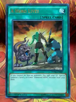 Yugioh A Hero Lives Ultra Rare DUSA-EN087 1st Ed Lightly Played - Image 1