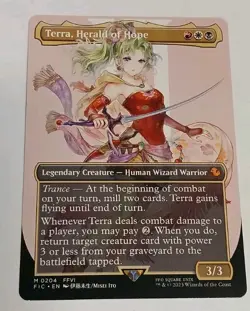 Terra Herald of Hope Borderless Card 0204 MTG Commander, Final Fantasy Mythic - Image 1