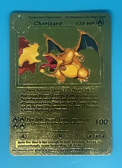 Pokemon Gold Foil Fan Art Card Charizard - Image 1