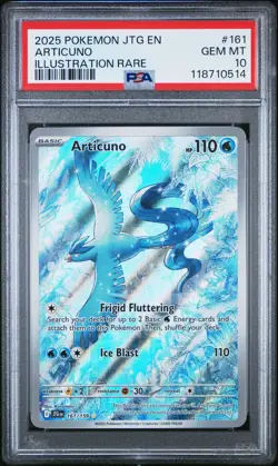2025 POKEMON JTG EN-JOURNEY TOGETHER ILLUSTRATION RARE #161 ARTICUNO PSA 10 - Image 1