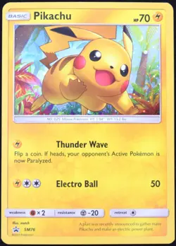 Pokemon TCG Pikachu SM76 2017 Sun & Moon Black Star Promo Card - LP - Image 1