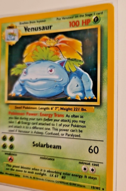 Venusaur 15/102 Base Set Unlimited 1999 Holo Rare Vintage Pokemon Card - LP - Image 3