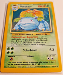 Venusaur 15/102 Base Set Unlimited 1999 Holo Rare Vintage Pokemon Card - LP - Image 4