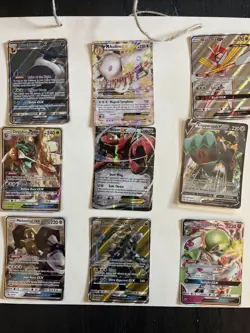 9 Card Pokemon Lot Cards Assortment of Gx and Ex Cards No Duplicates - Image 1