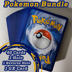 Pokemon Card TCG Bundle Guaranteed Holo, Reverse, and GX card +40 assorted cards - Image 1