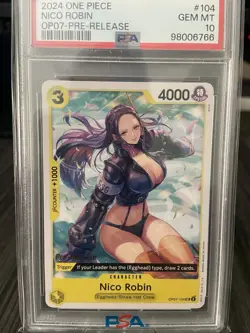 Nico Robin OP07-104 500 Years in the Future Pre-Release Cards PSA 10 - Image 1
