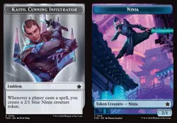 MTG Foundations TOKEN Emblem Kaito Cunning Infiltrator #0024 Ninja #0012 - Image 1