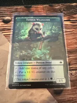 1x Fish (7) // Tender Wildguide (24) Token - Foil MTG Bloomburrow NM Magic Foil - Image 2