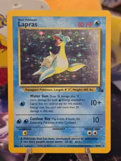 Pokemon Lapras 10/62 Holo Fossil 1999 Damaged - Image 1