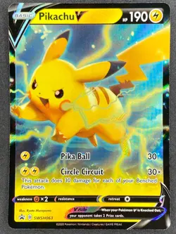 Pokemon Pikachu V SWSH063 SWSH Black Star Promo NM - Image 1
