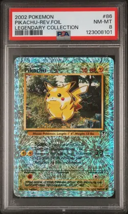 Pokemon Pikachu Legendary Coll. Reverse Holo #86 PSA 8 - Image 1